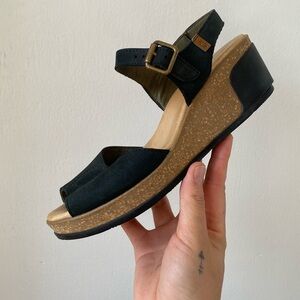 Leather and Cork Platform Sandals